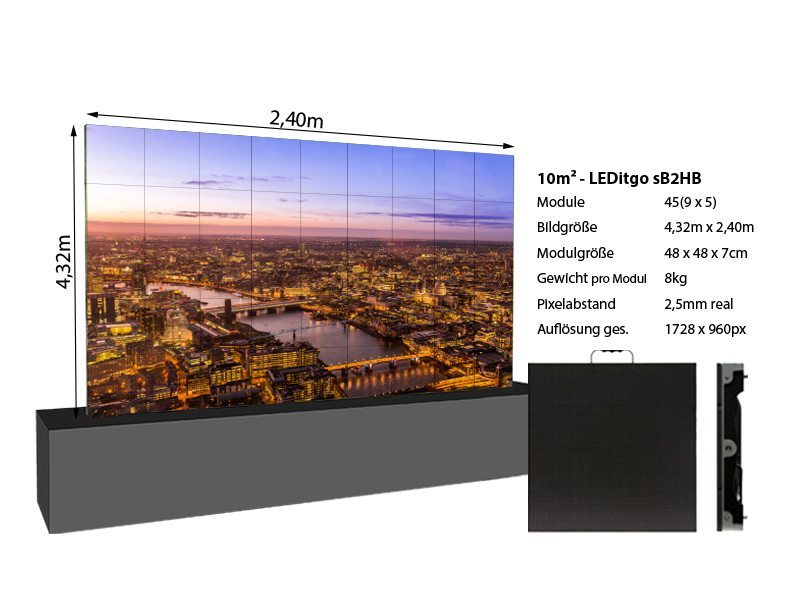 LED Wand 4,32x2,40m 10qm - LEDitgo 2,5-details